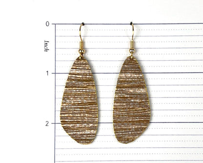 Shimmery Gold Textured Fairy Wing Earrings