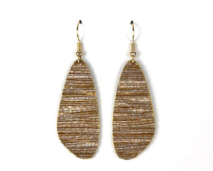Shimmery Gold Textured Fairy Wing Earrings