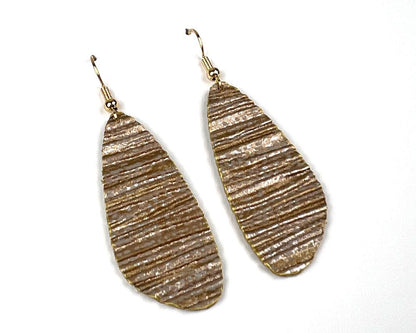 Shimmery Gold Textured Fairy Wing Earrings