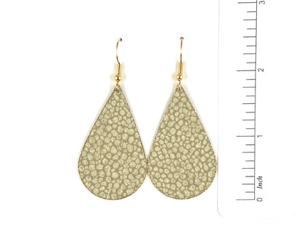 Elegant Dappled Sage Green Teardrop Earrings