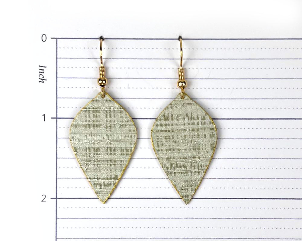 Soft Sage Green Leaf-Shaped Earrings