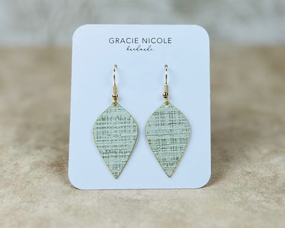 Soft Sage Green Leaf Earrings