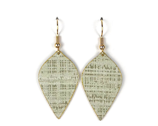 Soft Sage Green Leaf-Shaped Earrings