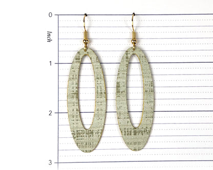 Soft Sage Long Oval Earrings