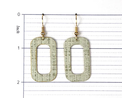 Soft Sage Rounded Rectangle Earrings