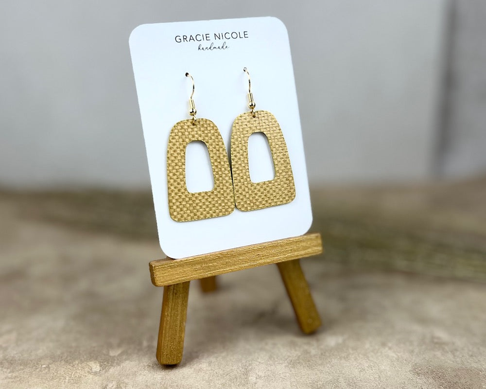 Golden Yellow Open Arch Earrings - Large