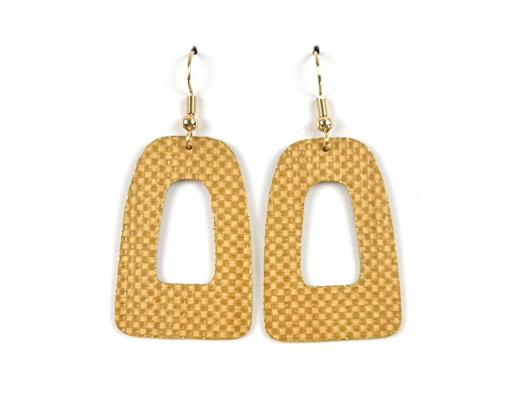 Golden Yellow Open Arch Earrings - Large