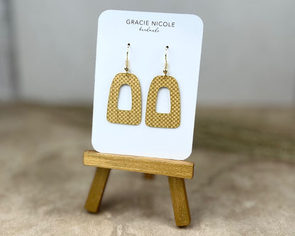Golden Yellow Open Arch Earrings - Small