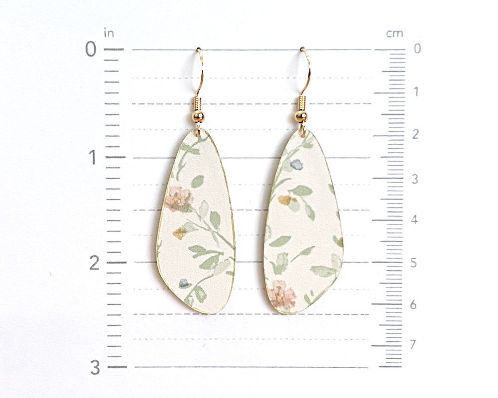 Sweet Floral Print Fairy Wing Earrings