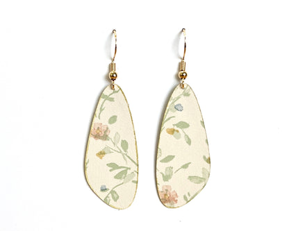 Sweet Floral Print Fairy Wing Earrings