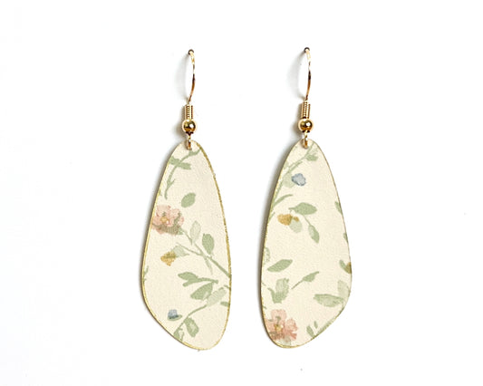 Sweet Floral Print Fairy Wing Earrings