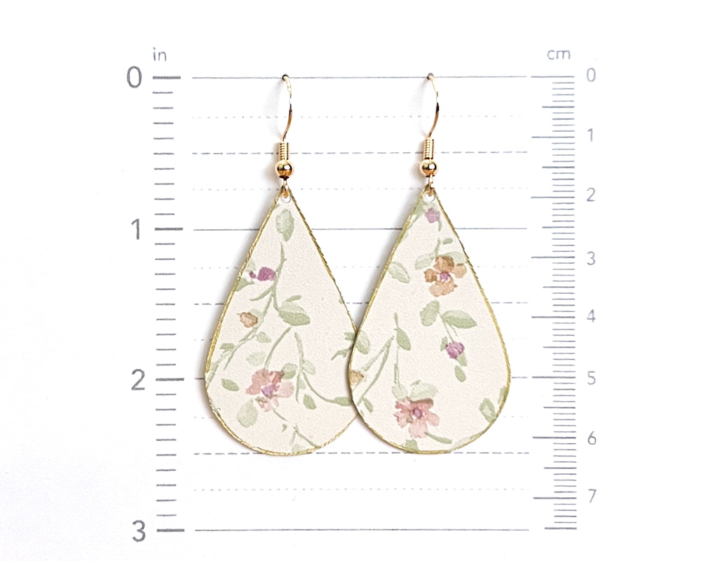Sweet Floral Print Teardrop Earrings